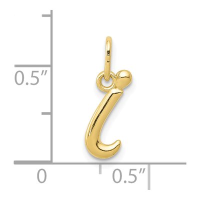 10K Yellow Gold Letter I Pendant – view 5