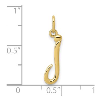10K Yellow Gold Lowercase Letter J Charm – view 5