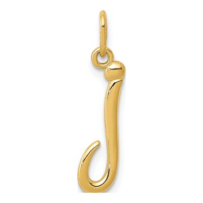 10K Yellow Gold Lowercase Letter J Charm