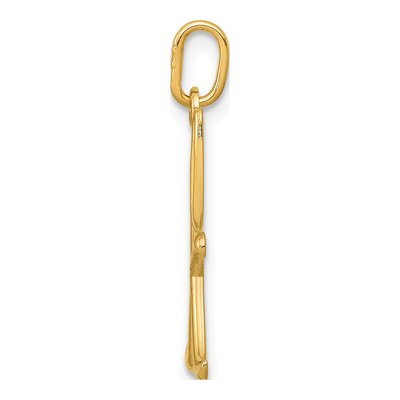 10K Yellow Gold Lowercase Letter K Charm – view 3