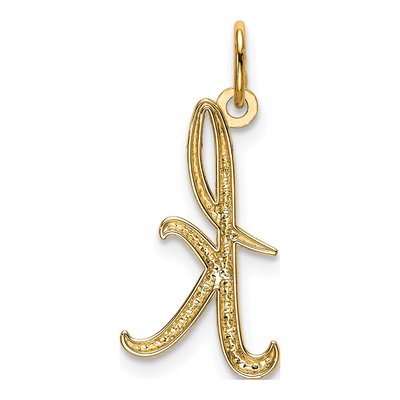 10K Yellow Gold Lowercase Letter K Charm – view 4