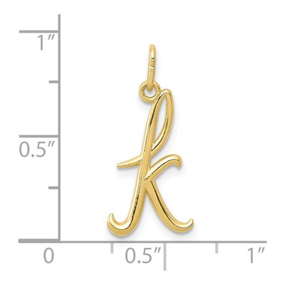 10K Yellow Gold Lowercase Letter K Charm – view 5