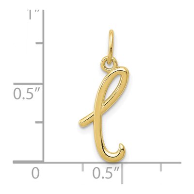 10K Yellow Gold Lowercase 'l' Letter L Charm – view 5