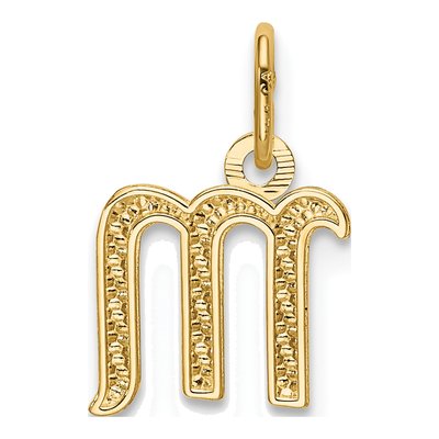 10K Yellow Gold Lowercase Letter M Charm – view 4