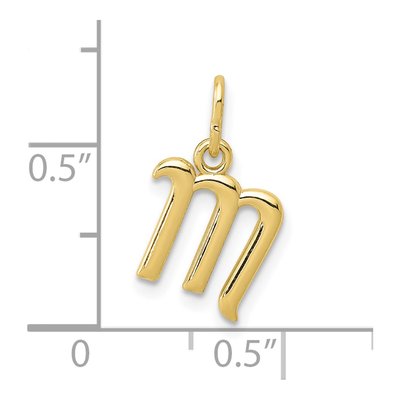 10K Yellow Gold Lowercase Letter M Charm – view 5