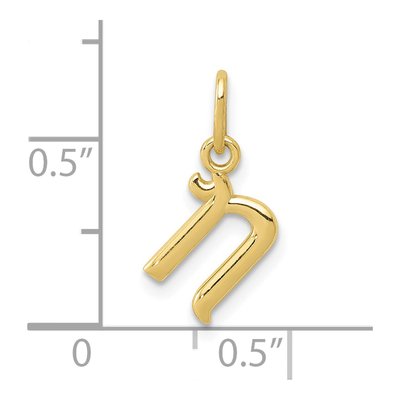 10K Yellow Gold Lowercase Letter N Charm – view 5