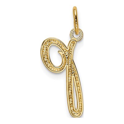 10K Yellow Gold Lowercase Letter P Charm – view 4