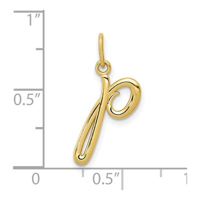 10K Yellow Gold Lowercase Letter P Charm – view 5