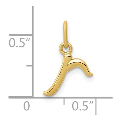 10K Yellow Gold Lowercase Letter R Charm – view 5