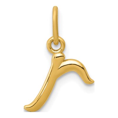 10K Yellow Gold Lowercase Letter R Charm