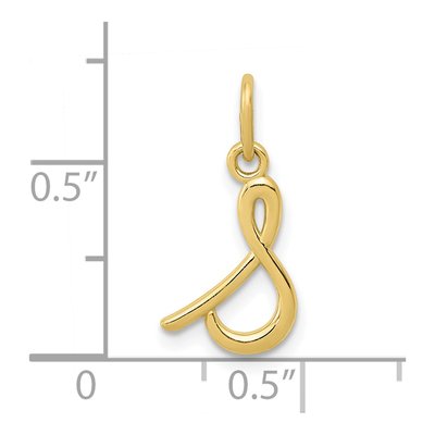10K Yellow Gold Lowercase Letter S Charm – view 5