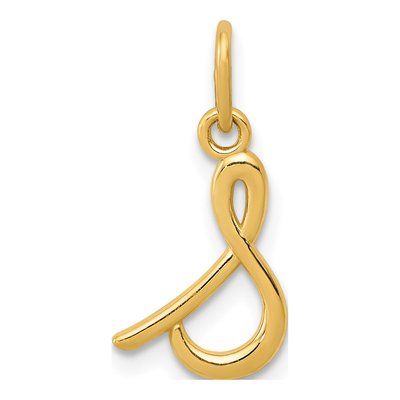 10K Yellow Gold Lowercase Letter S Charm