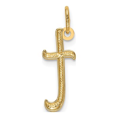 10K Yellow Gold Lowercase Letter T Charm – view 4