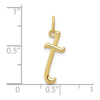 10K Yellow Gold Lowercase Letter T Charm – view 5