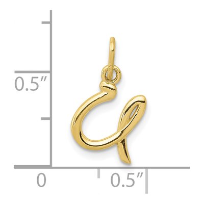 10K Yellow Gold Lowercase Letter U Charm – view 5