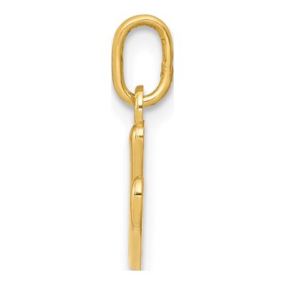 10K Yellow Gold Lowercase Letter V Charm – view 3