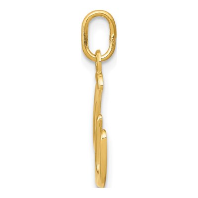 10K Yellow Gold Lowercase Letter W Charm – view 3