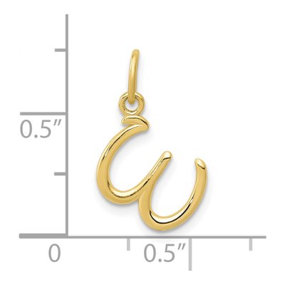 10K Yellow Gold Lowercase Letter W Charm – view 5