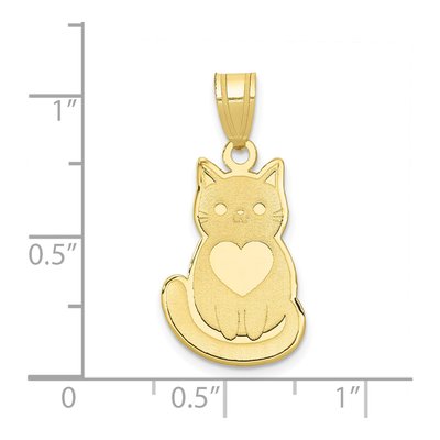 10K Yellow Gold Cat Pendant – view 4