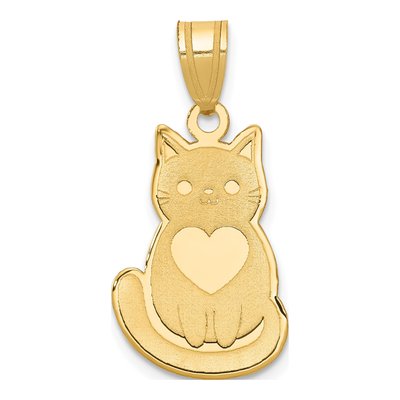 10K Yellow Gold Cat Pendant