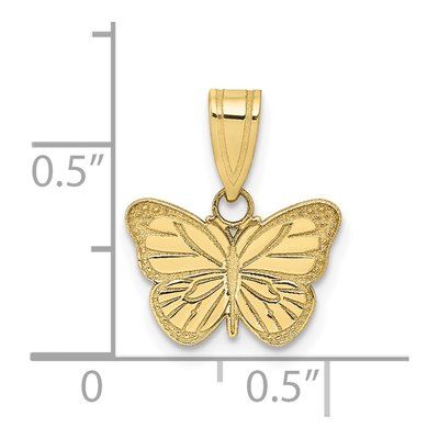 10K Yellow Gold Butterfly Pendant – view 4