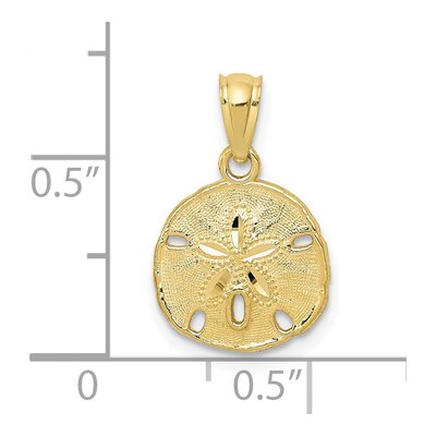 10K Yellow Gold Sand Dollar Pendant – view 4