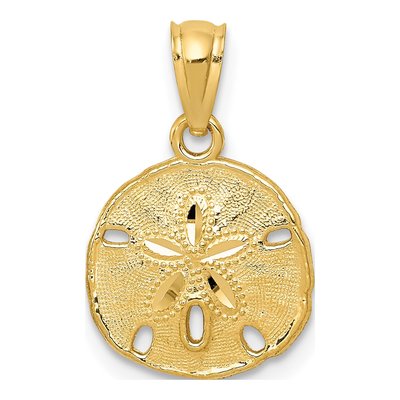 10K Yellow Gold Sand Dollar Pendant