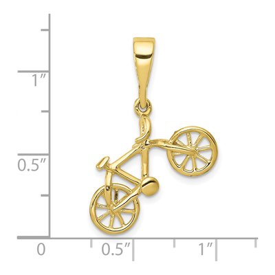 10K Yellow Gold Bicycle Pendant – view 4