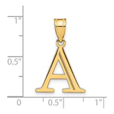 10K Yellow Gold Letter A Pendant – view 3