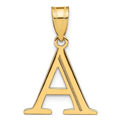 10K Yellow Gold Letter A Pendant