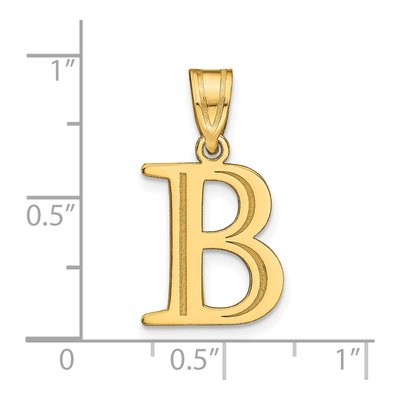 10K Yellow Gold Large Letter B Pendant – view 3