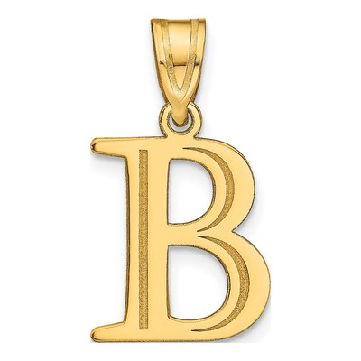 10K Yellow Gold Large Letter B Pendant