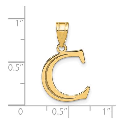 10K Yellow Gold Large Letter C Pendant – view 3