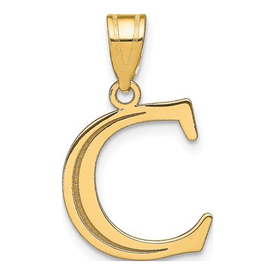 10K Yellow Gold Large Letter C Pendant
