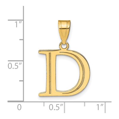 10K Yellow Gold Large Letter D Pendant – view 4