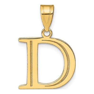 10K Yellow Gold Large Letter D Pendant