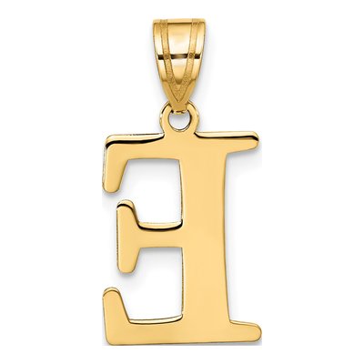 10K Yellow Gold Large Letter E Pendant – view 3