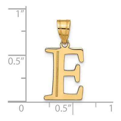 10K Yellow Gold Large Letter E Pendant – view 4