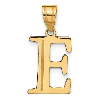 10K Yellow Gold Large Letter E Pendant