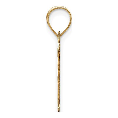 10K Yellow Gold Large Letter F Pendant – view 2