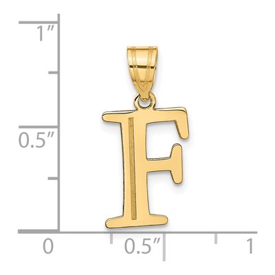 10K Yellow Gold Large Letter F Pendant – view 4
