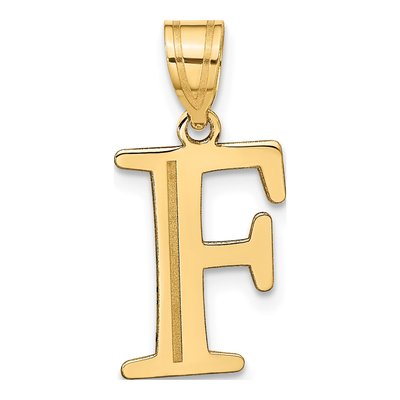 10K Yellow Gold Large Letter F Pendant