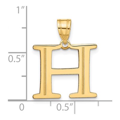 10K Yellow Gold Large Letter H Pendant – view 4