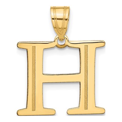 10K Yellow Gold Large Letter H Pendant