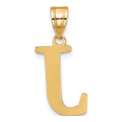 10K Yellow Gold Large Letter J Pendant – view 3