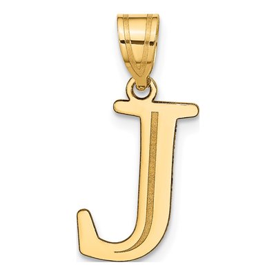 10K Yellow Gold Large Letter J Pendant