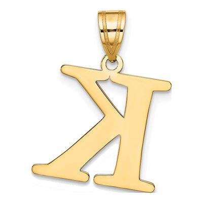 10K Yellow Gold Letter K Pendant – view 3