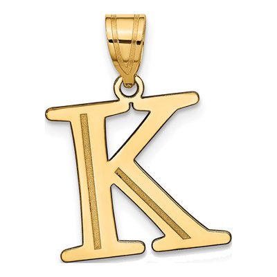 10K Yellow Gold Letter K Pendant