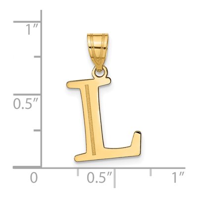 10K Yellow Gold Large Letter L Pendant – view 4