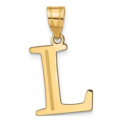 10K Yellow Gold Large Letter L Pendant